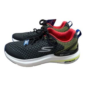 NEW SKECHERS MAX CUSHIONING® HYPER BURST® RUNNING SHOE IN BLACK/ MULTI SIZE 9